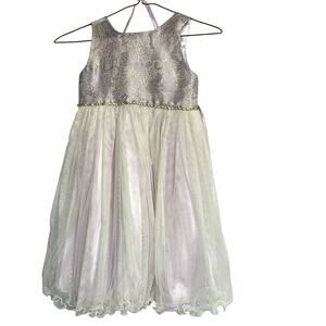 American Princess Size 5 Girls' Lilac Formal Dress with Gold Thread & Bling